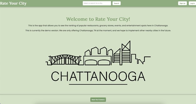 Rate Your City App Screenshot
